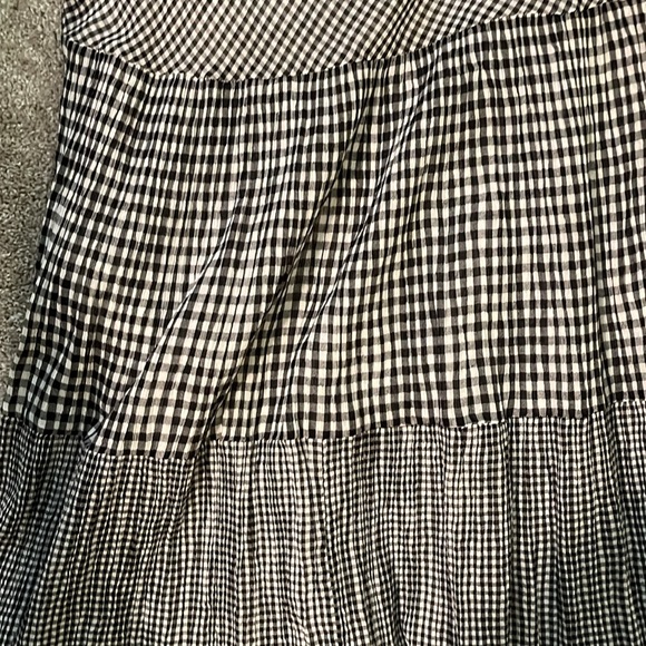 Chaps Black and White Muti different bands of Checkered A-Line, Maxi Skirt. - Picture 3 of 7